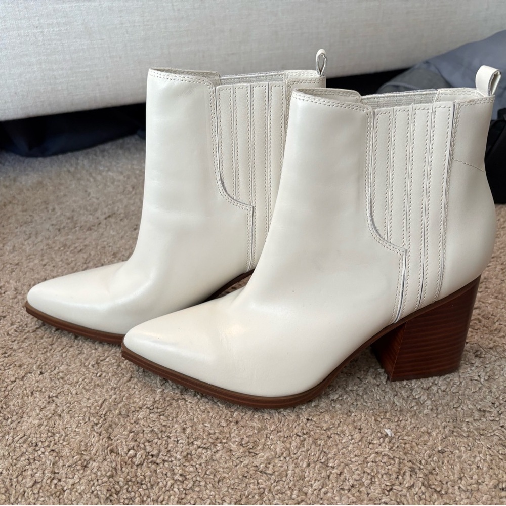 Marc Fisher Cream Ankle Boots